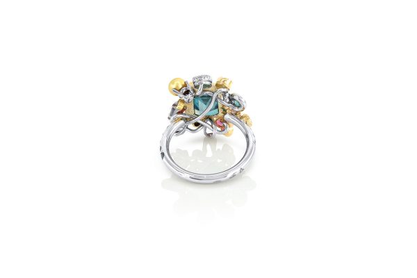 Bague Goa, or, platine et pierres précieuses 3