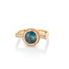 bague lily bleue, perle, zircon et or jaune 6