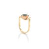 bague lily bleue, perle, zircon et or jaune 1