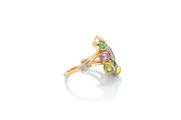 bague panier gourmand, or et pierres précieuses 5