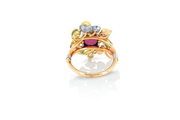 bague panier gourmand, or et pierres précieuses 3