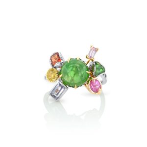 bague savane or 18k, pierres précieuses 8