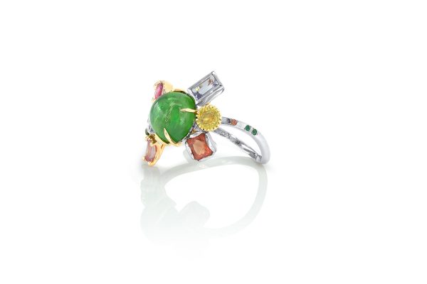 bague savane or 18k, pierres précieuses 6