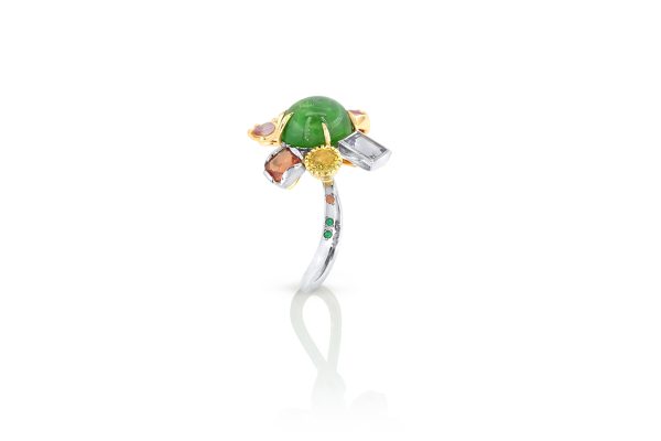 bague savane or 18k, pierres précieuses 3