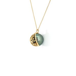 pendentif bola, or jaune et perle 5