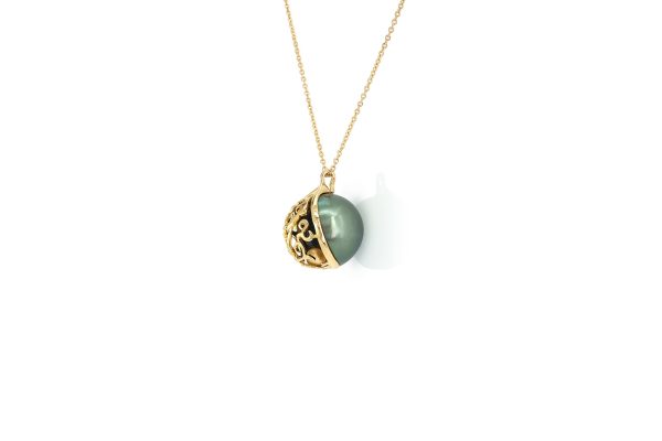 pendentif bola, or jaune et perle 5