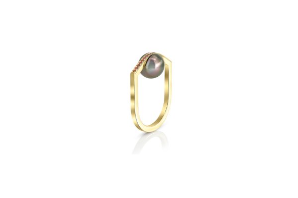 bague bell, or jaune, rubis et perle 5